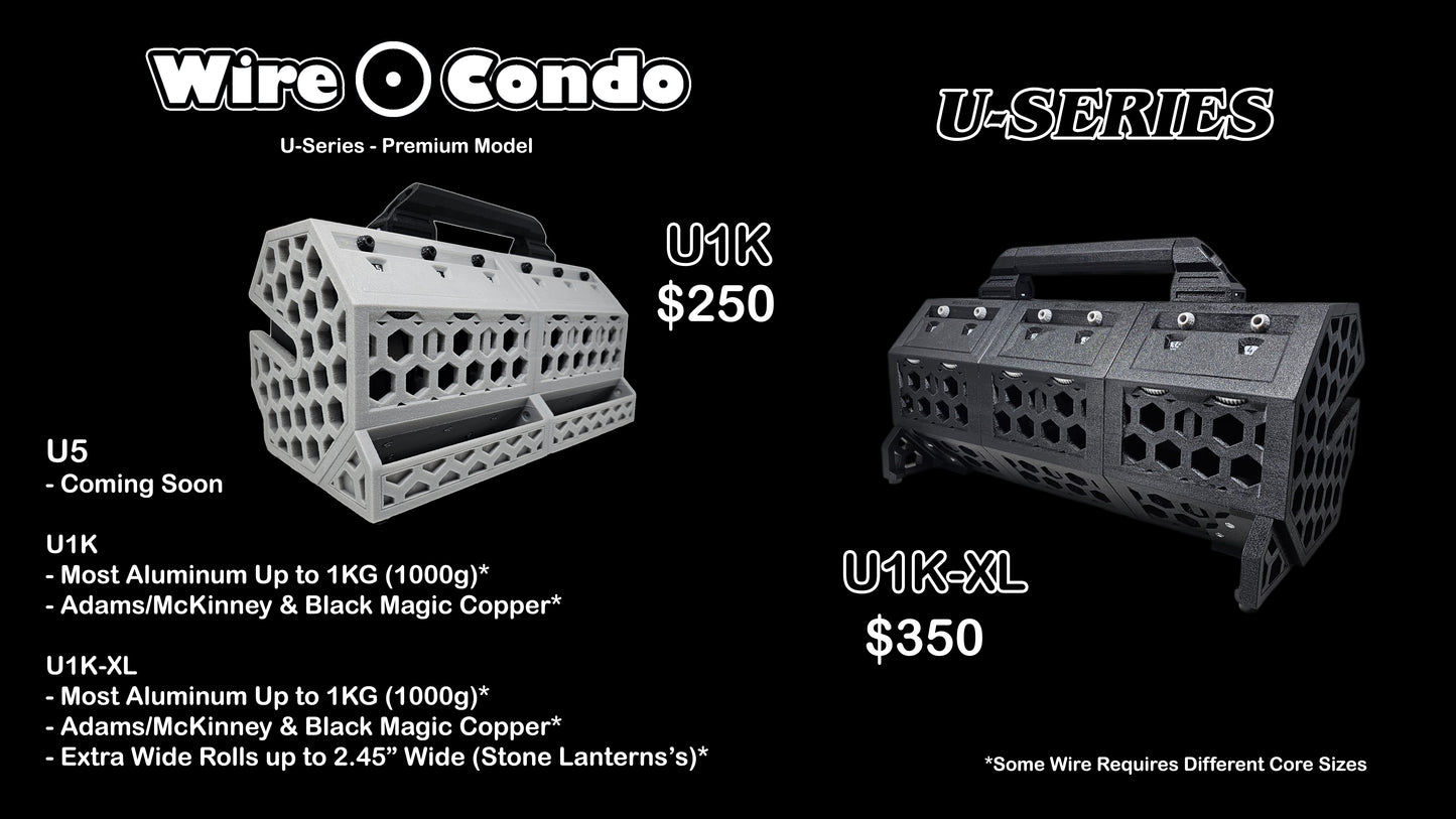 The Bonsai Wire Condo - U1K-XL - Holds Six Kilo Spools of Aluminum up to 2 3/8" Wide