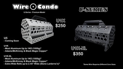 The Bonsai Wire Condo - U1K-XL - Holds Six Kilo Spools of Aluminum up to 2 3/8" Wide