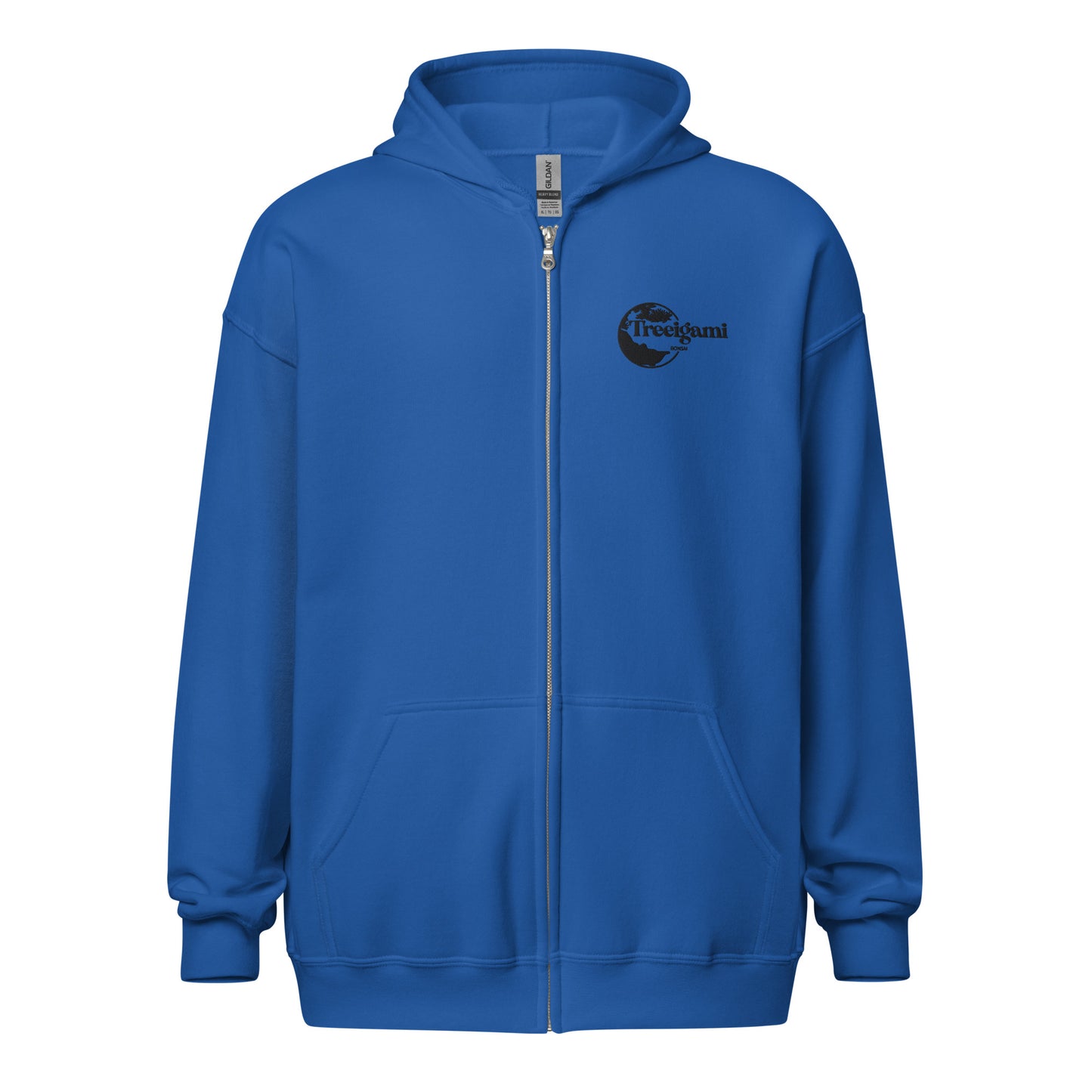 Treeigami Unisex heavy blend zip hoodie - Black Embordered Logo